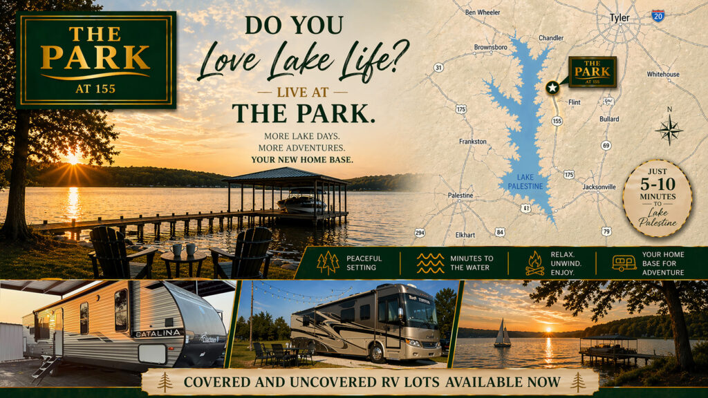 The park at 255 is close to lake palestine - image of map